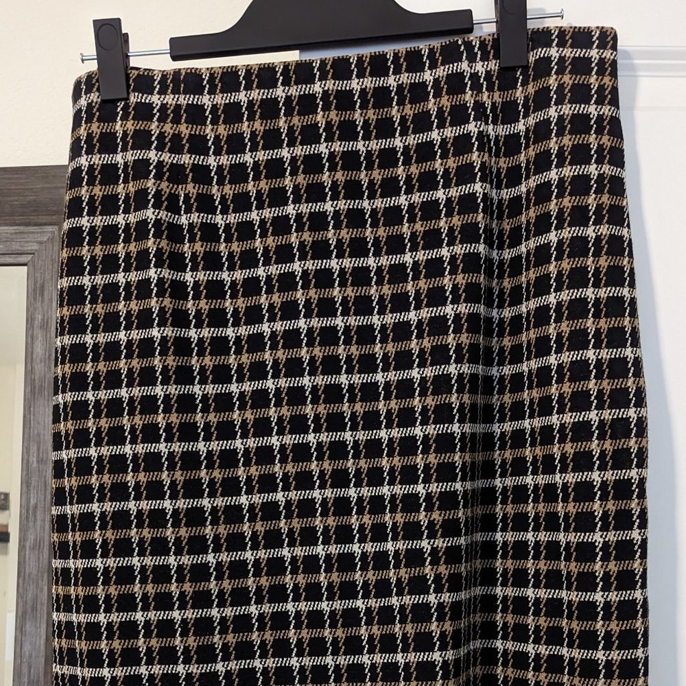 Black/Camel/Cream Pull On Skirt